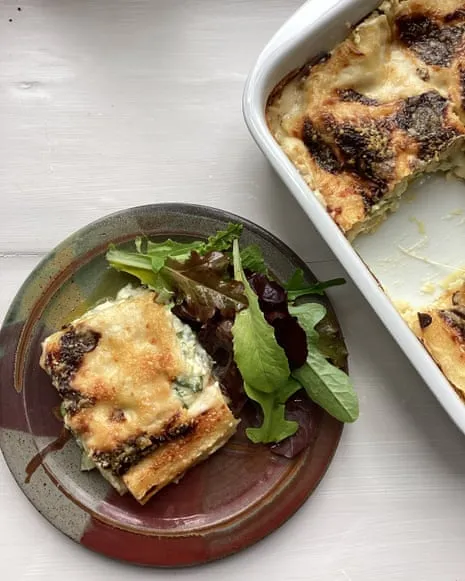Rachel Roddy's Dish for Lasagna with Zucchini and Cheese Medley
